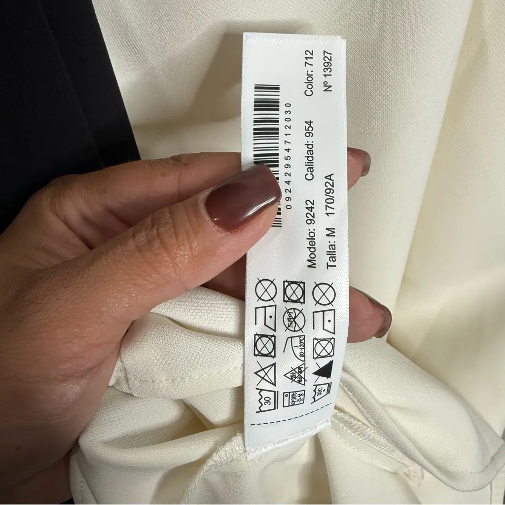 NWT Massimo Dutti Studio Women's White Long Dress Strapless Medium Quiet Luxury - Image 7