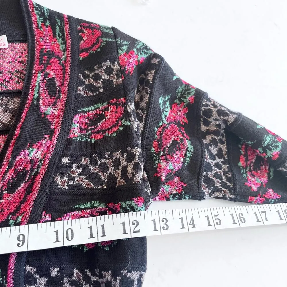 Anthropologie Cecilia Prado Emi Midi Floral Sweater Dress XS Black - Image 12