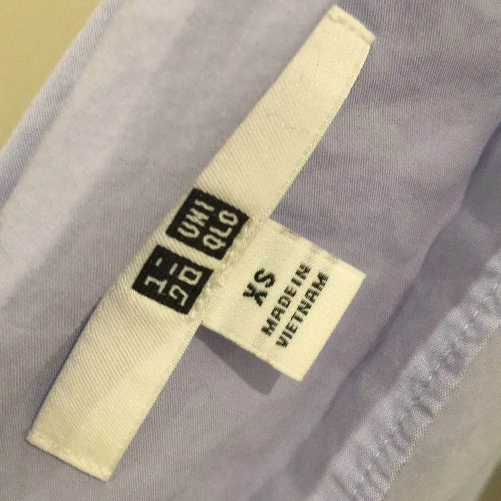 2 set Uniqlo white purple/blue tie side blouse blouses xs - Image 6