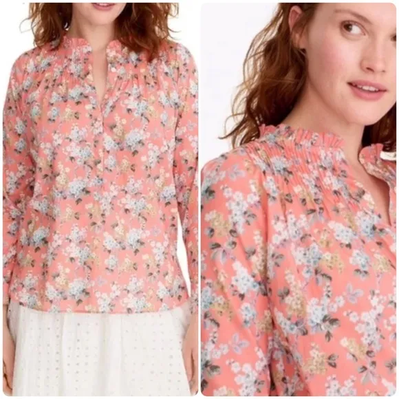 J. Crew Ruffle Popover Liberty London Josephine Floral Blouse Top - Image 2