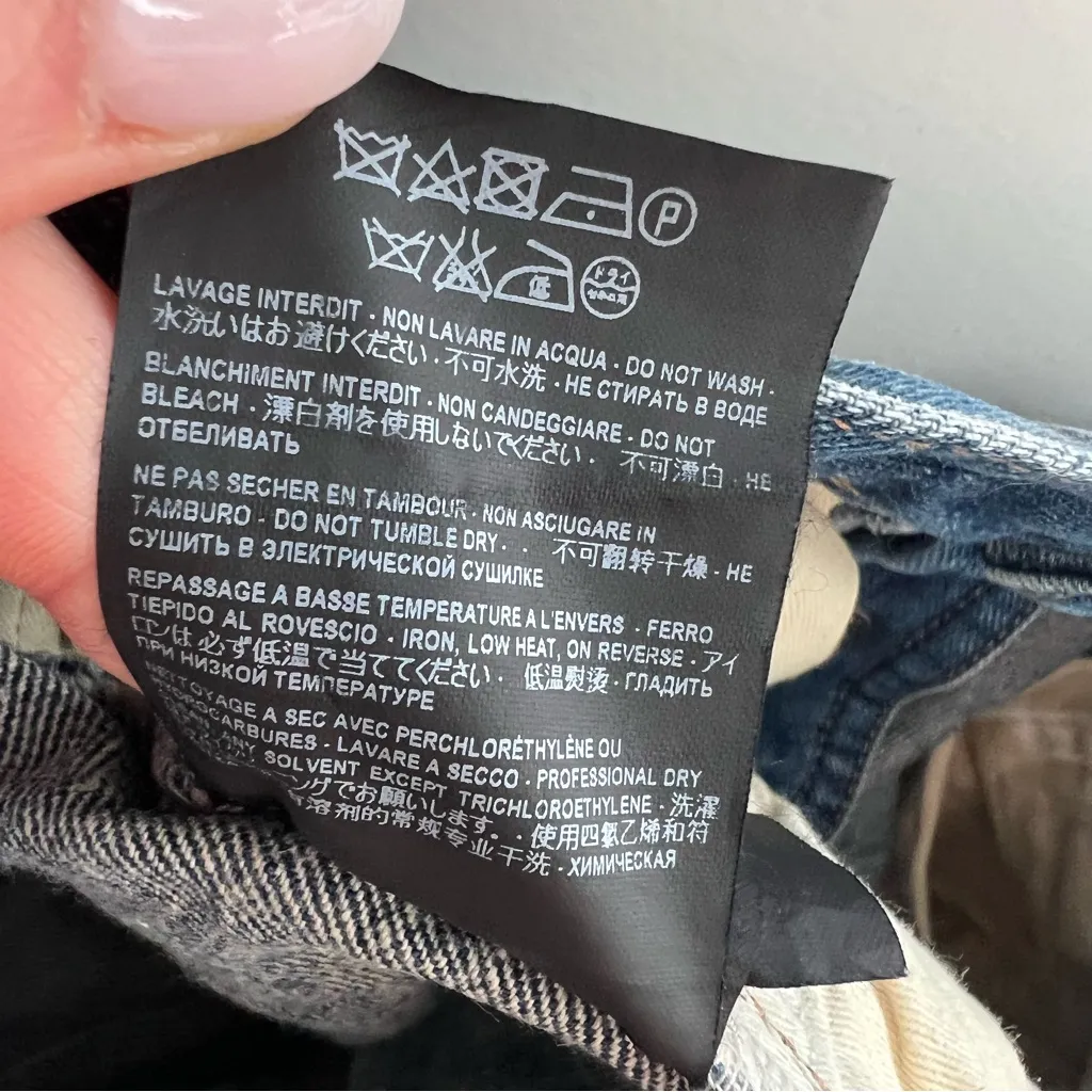 Saint Laurent YSL Mid Rise Cutoff Fray Denim Shorts - Image 7