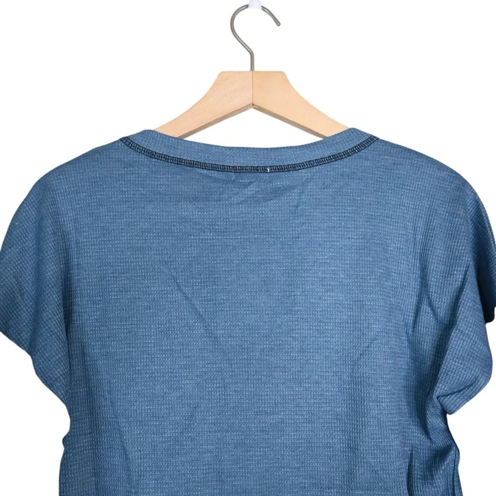 Baea Women's M Boho Mixed Sleeve Denim Blue Top NEW Size M - Image 5