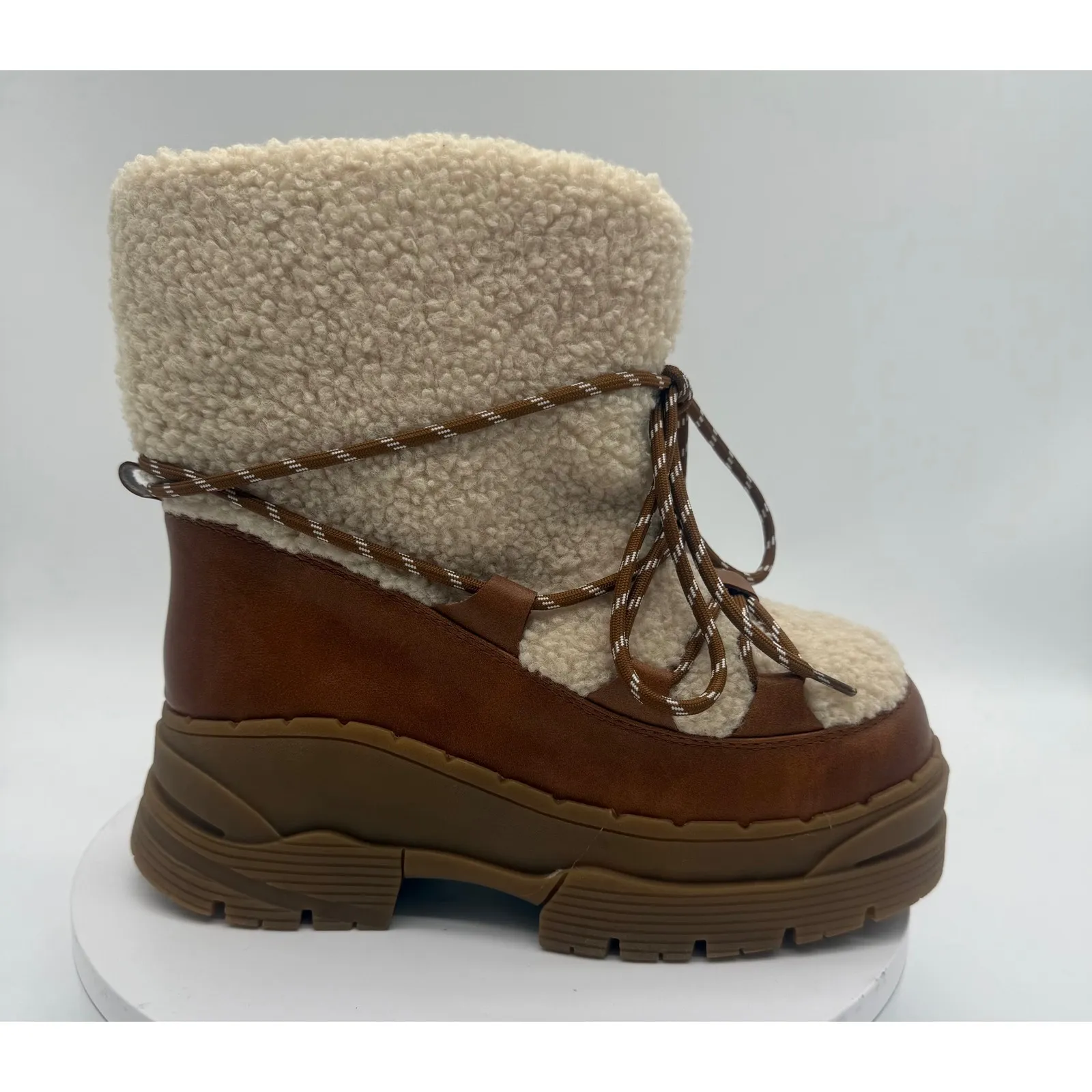 New! Jeffrey Campbell Subzero Faux Shearling Platform Weatherproof Boots Sz 8 - Image 2
