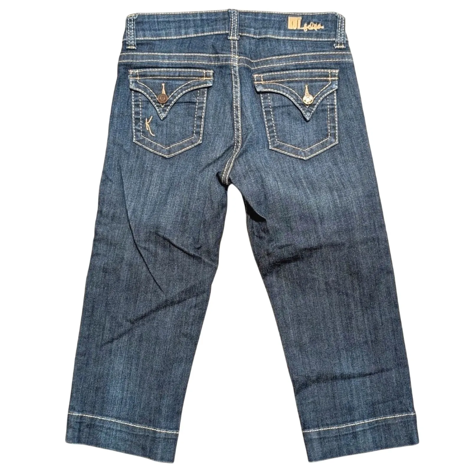 Kut From The Kloth Womens 6 Jeans Capri Cropped Crop Dark Faded Wash Denim - Image 2