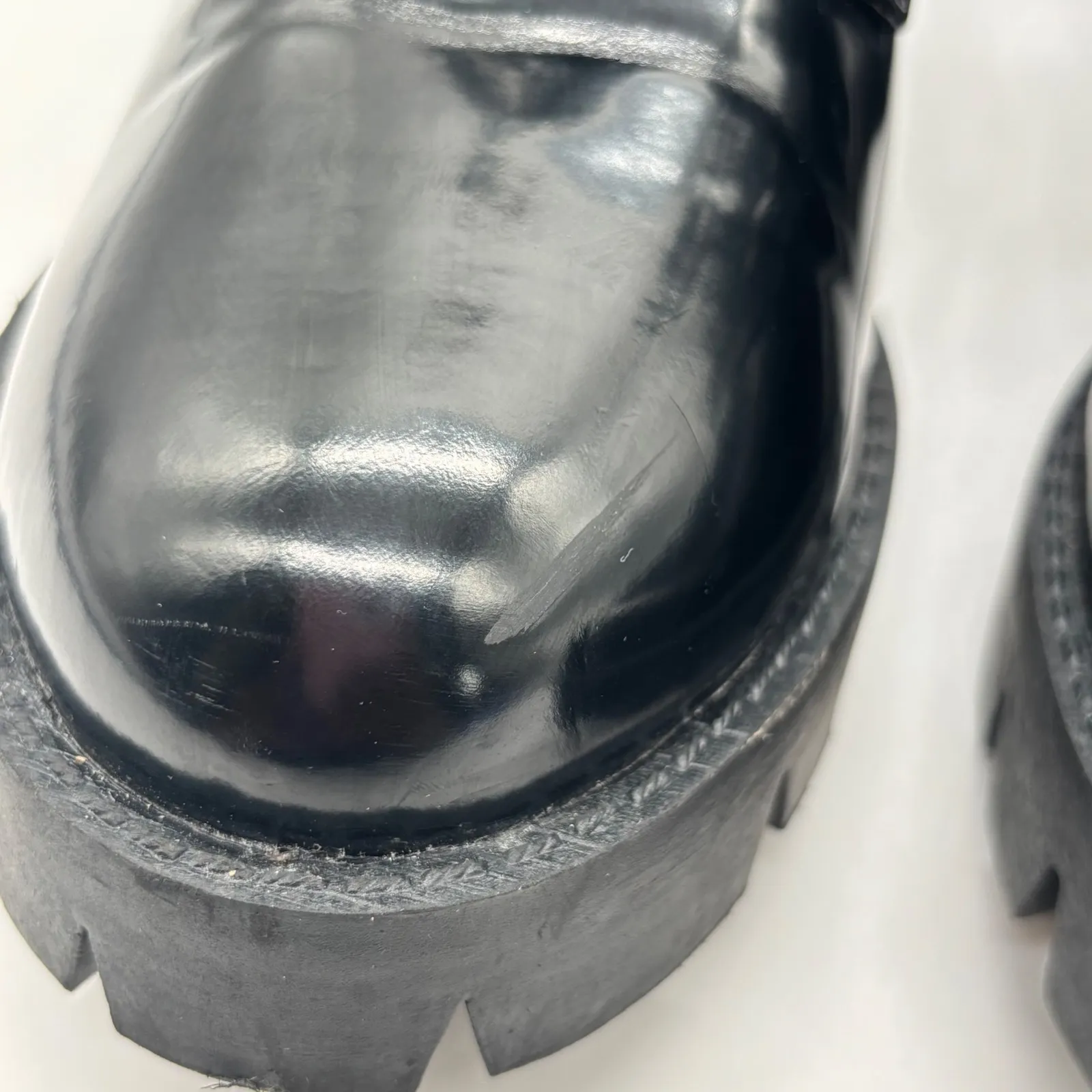 NEW Allegra K Ankle Boots Womens 8.5 Black Lace Up Side Zip Chunky Heel Platform - Image 9