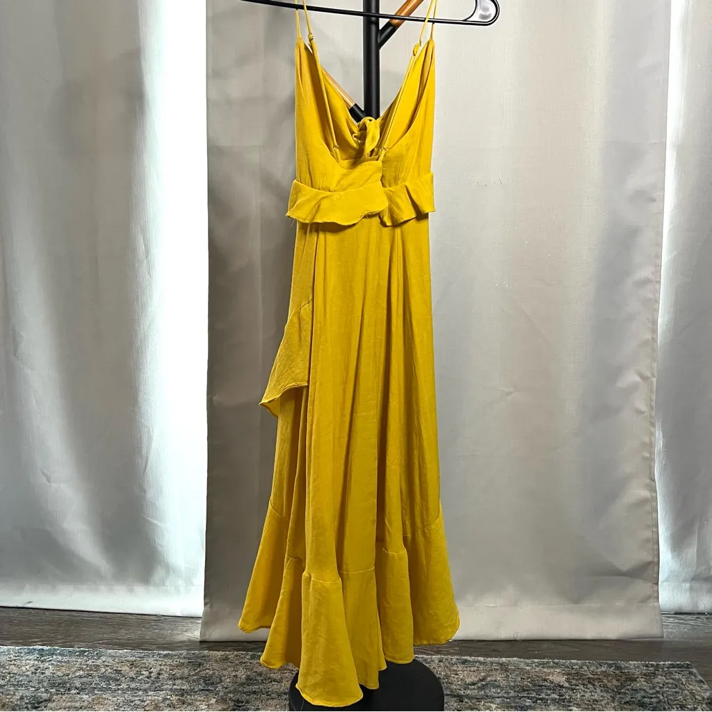 Essue Flounce Yellow Midi Dress - Image 4