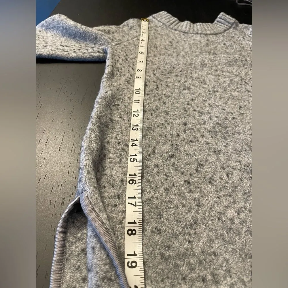 Tommy Hilfiger Marled Gray Wool Blend Sweater Split Sides Women’s Size XXS - Image 8