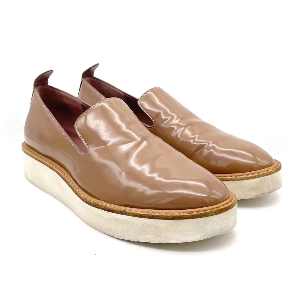 Vince Sanders Patent Leather Platform Slip On Sneakers Taupe Antique Rose Size 6 - Image 7