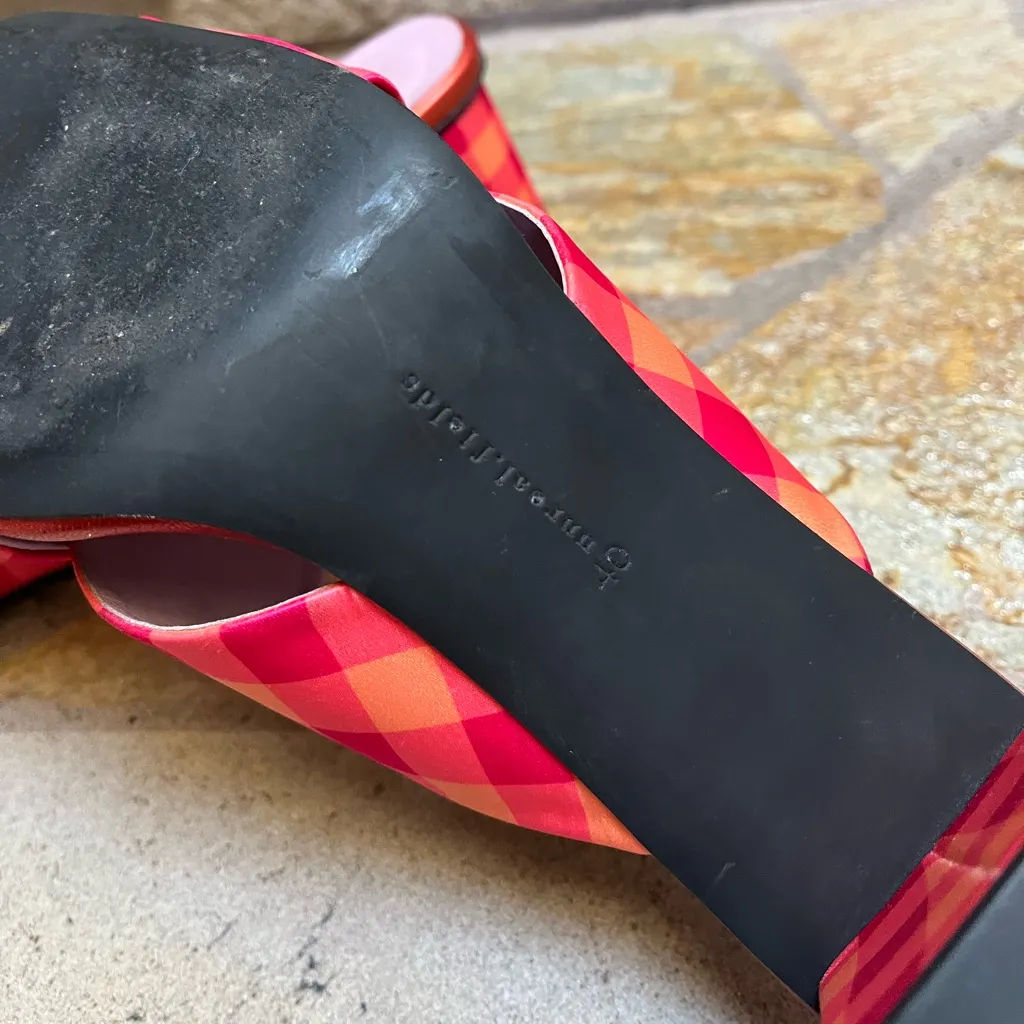 Unreal Fields MADGE FUCHSIA/ORANGE SANDALS square toe block heel Y2K 40 size 9 Orange - Image 3