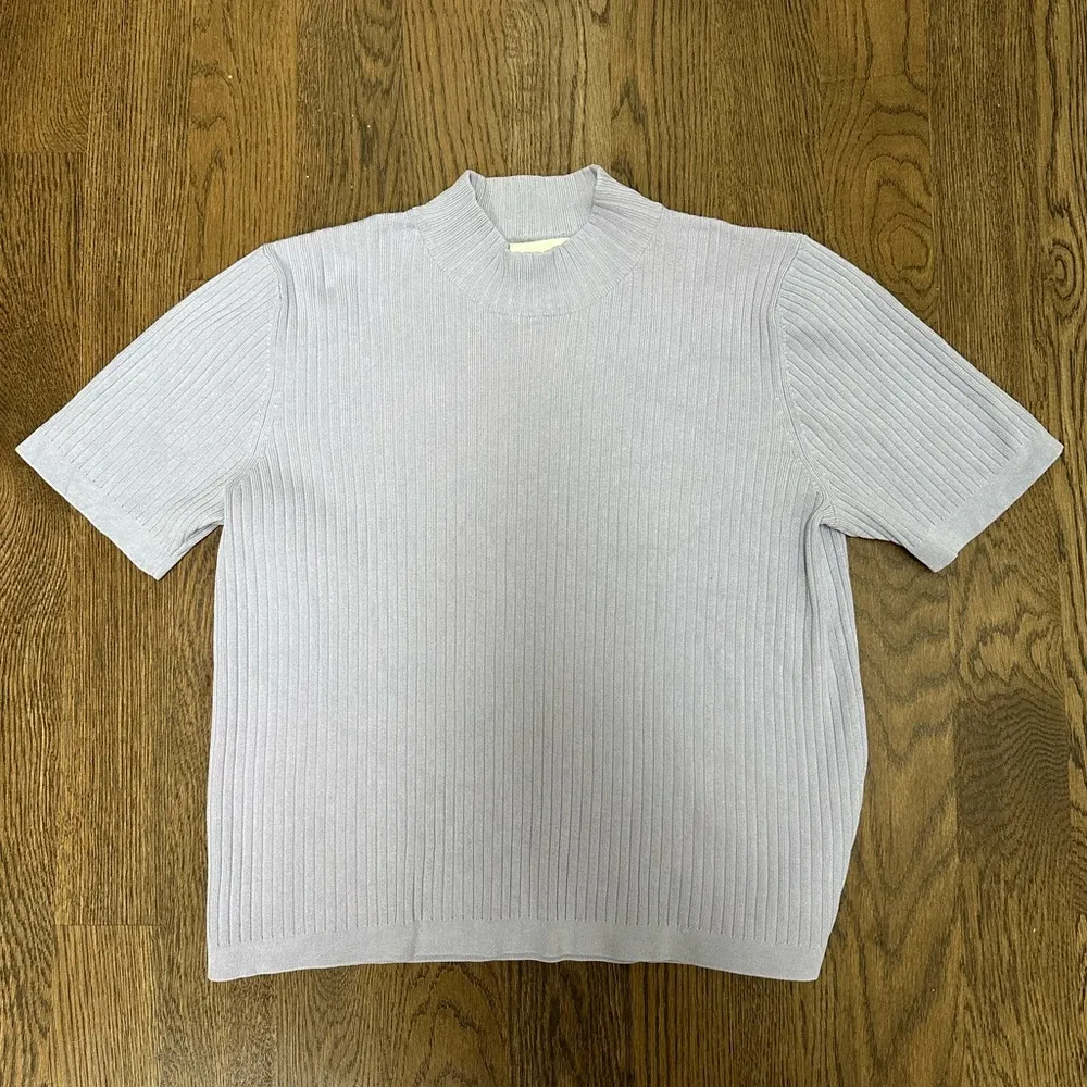 Appleseeds silk mock neck ribbed sweater size XL - Image 4