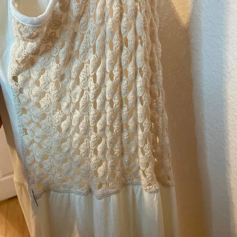 TYLIE Revolve Ivory High Low Tank Crochet Sleeveless Maxi Dress Size Large - Image 6