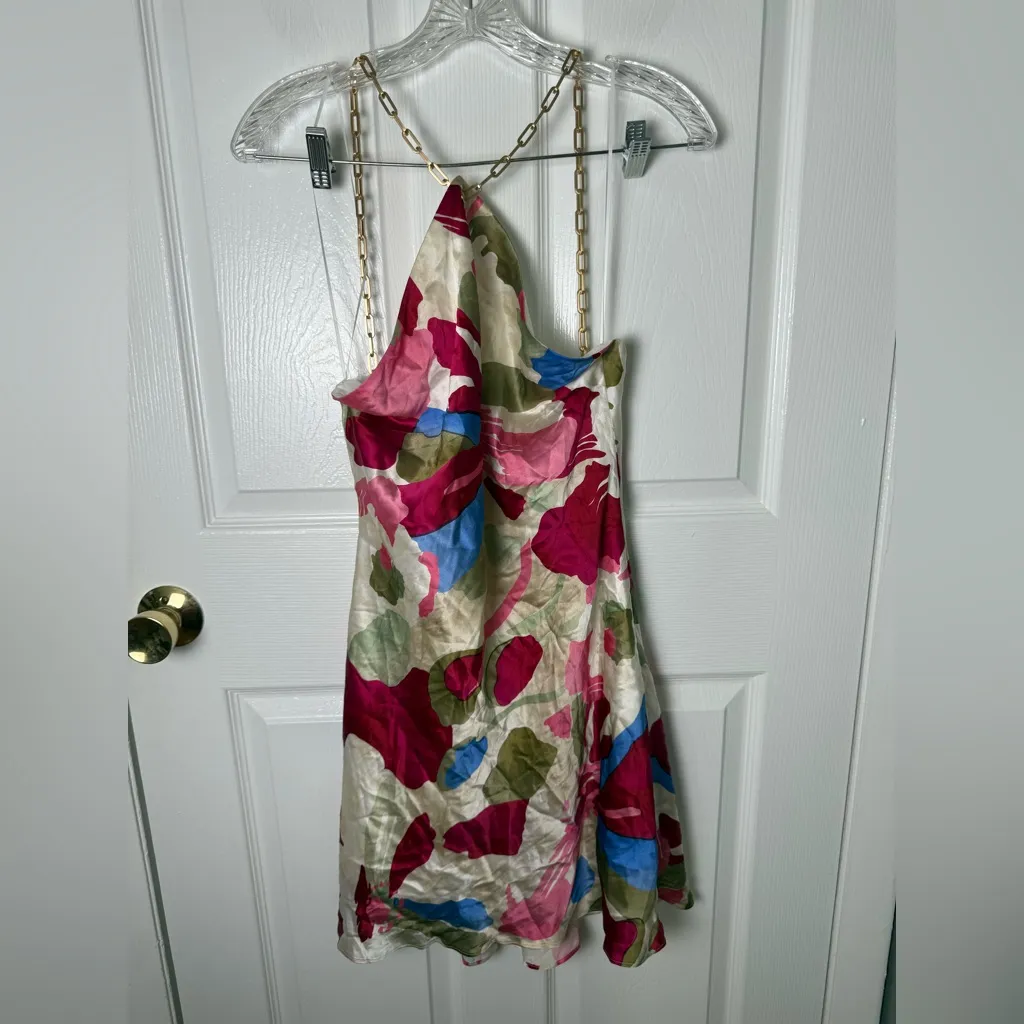 Cult Gaia Minna Silk Dress in Floral Rosette M - Image 3