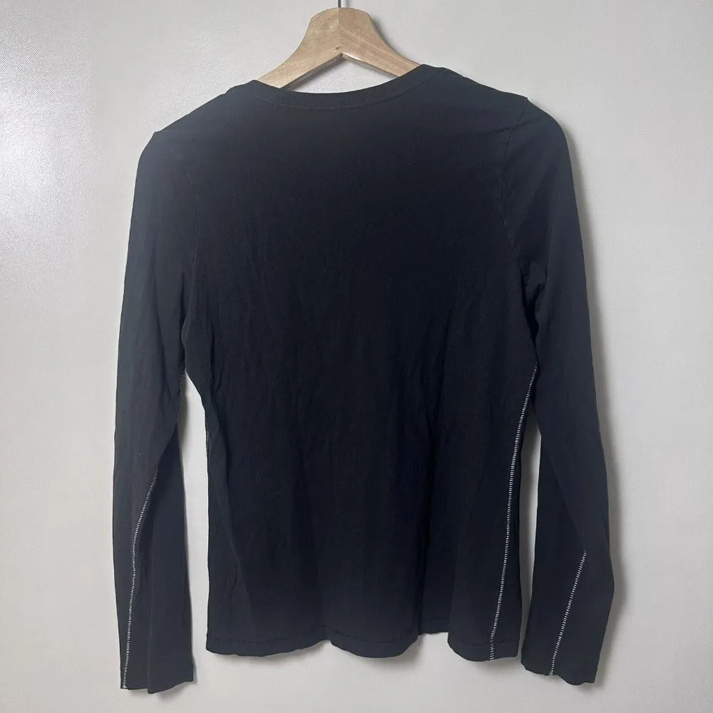 Life is Good T Shirt Womens Small Gray Top Long Sleeve Outdoors I Like It Here - Image 2