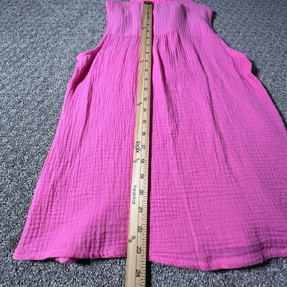 One Note Sleeveles‎ Collared V-Neck  Cotton Pullover Shirt Size Small - Image 6