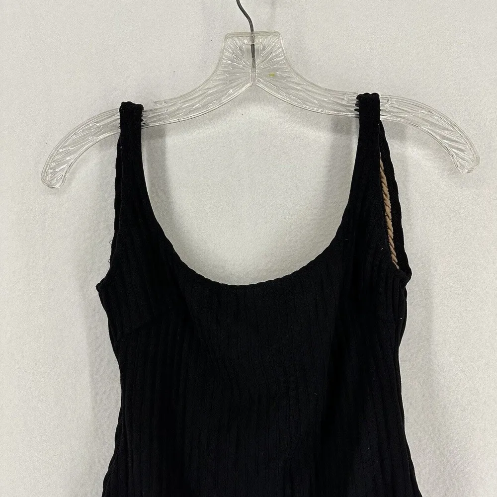 Matthew Bruch Ribbed One Piece Bodysuit Womens 2 Black - Image 2