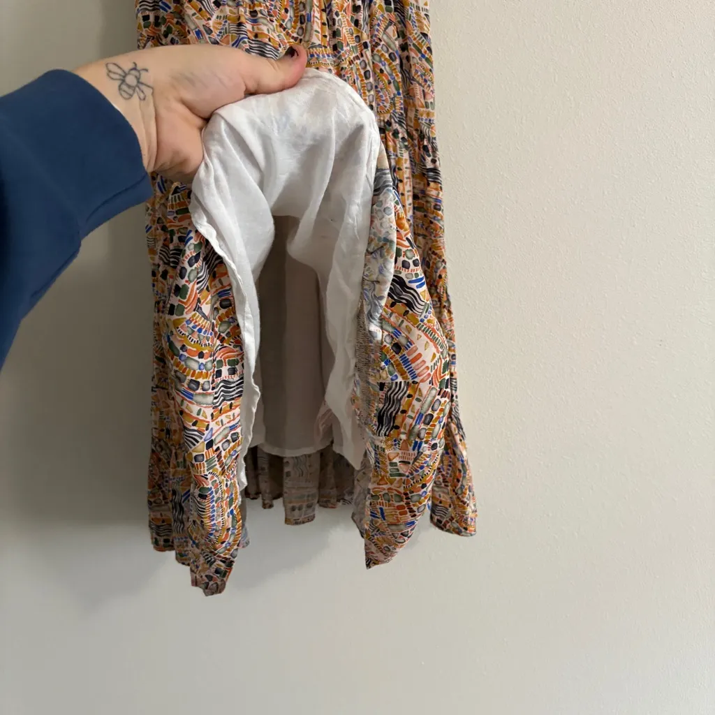 Dear John Women's Faye‎ Strap Tank Dress Mosaic Print Sz Small Orange - Image 9