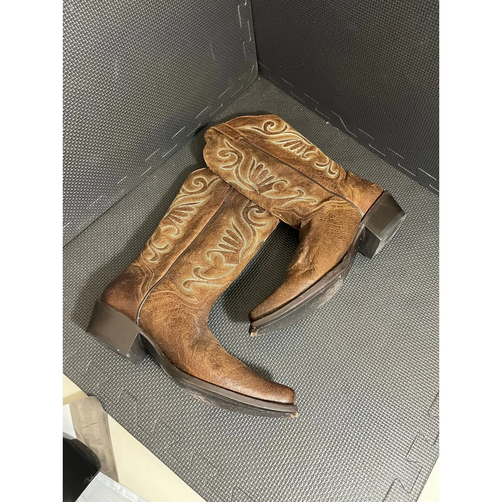 J.B. DILLON Women's Western Cowboy Brown Leather Boots JBW2305 Size 8.5B Rodeo - Image 4