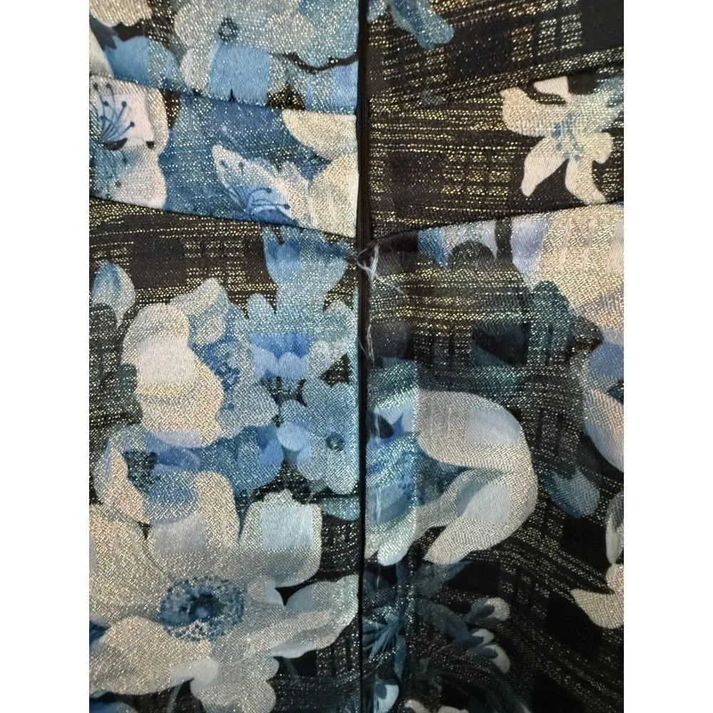 Tahari Arthur S. Levine Floral Print Sleeveless Jacquard Fit‎ Flare Dress Size 2 - Image 11