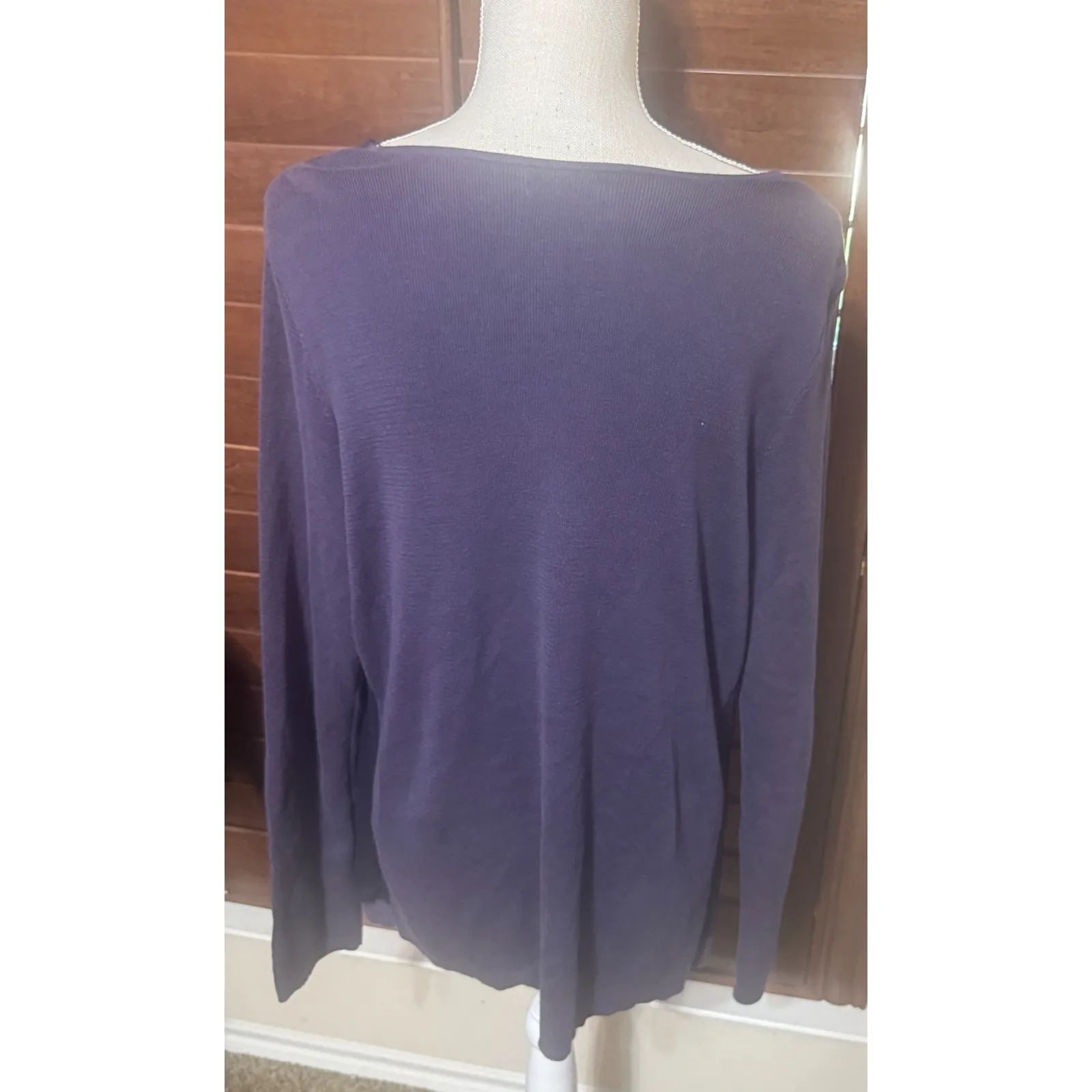 Gap Shirt Purple Cowl Drape neck Long Sleeve Women’s Top luxe knit sz XL - Image 4