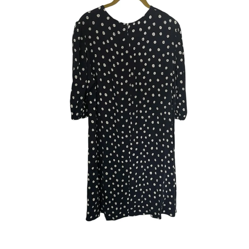 SAMSOE Navy and White Polka Dot Mini Dress XS - Image 5
