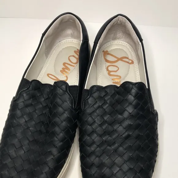 Sam Edelman slip on‎ sneaker with leather upper cross cross pattern women’s 9 - Image 2