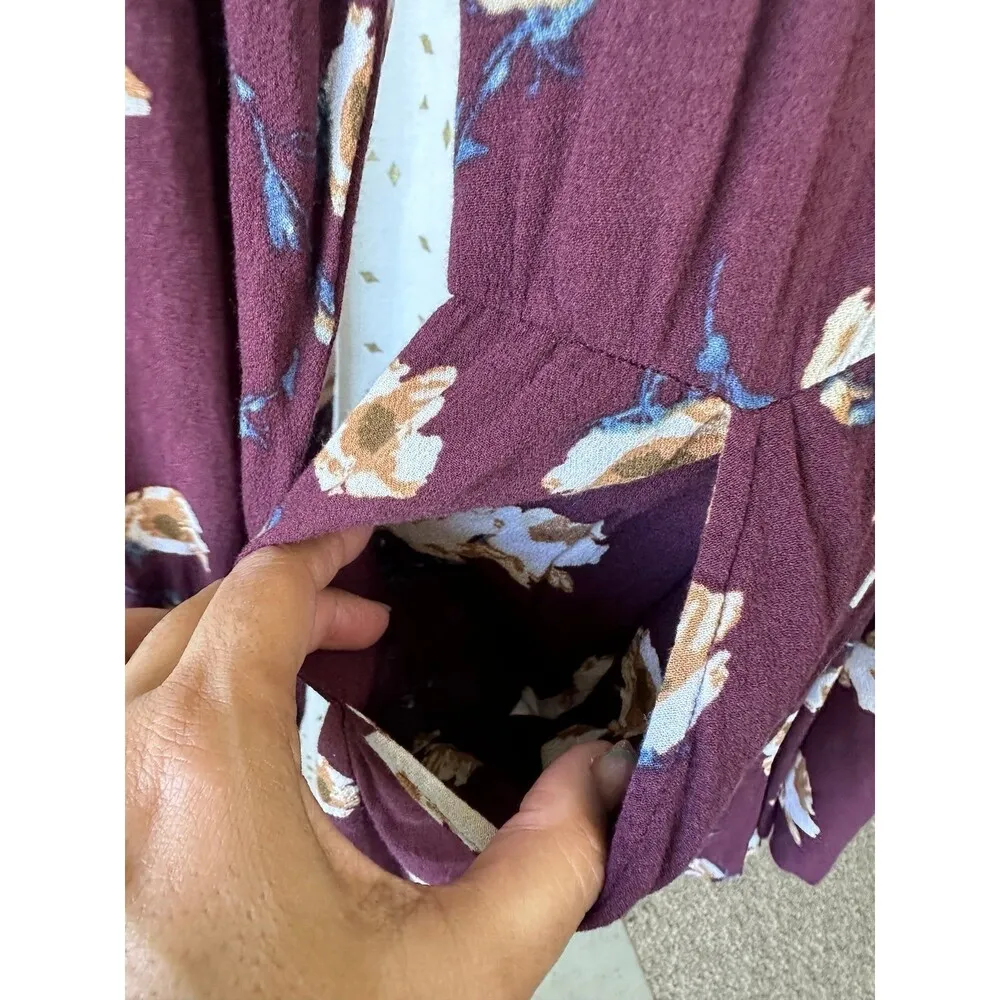 Kendall & Kylie Floral Choker Elastic Waist Side Pockets Back Zip Romper S - Image 5