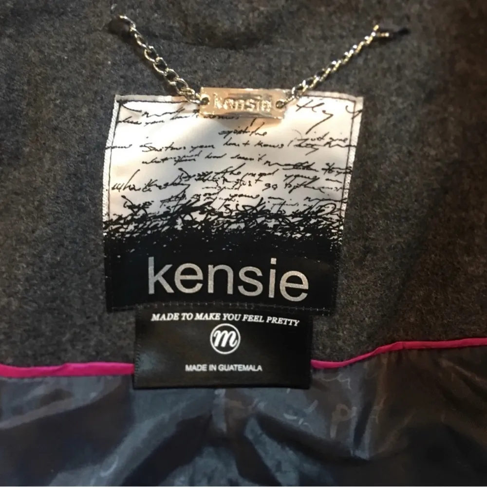 Grey Wool Coat Trench Long Jacket Hooded Winter Preppy - Image 6