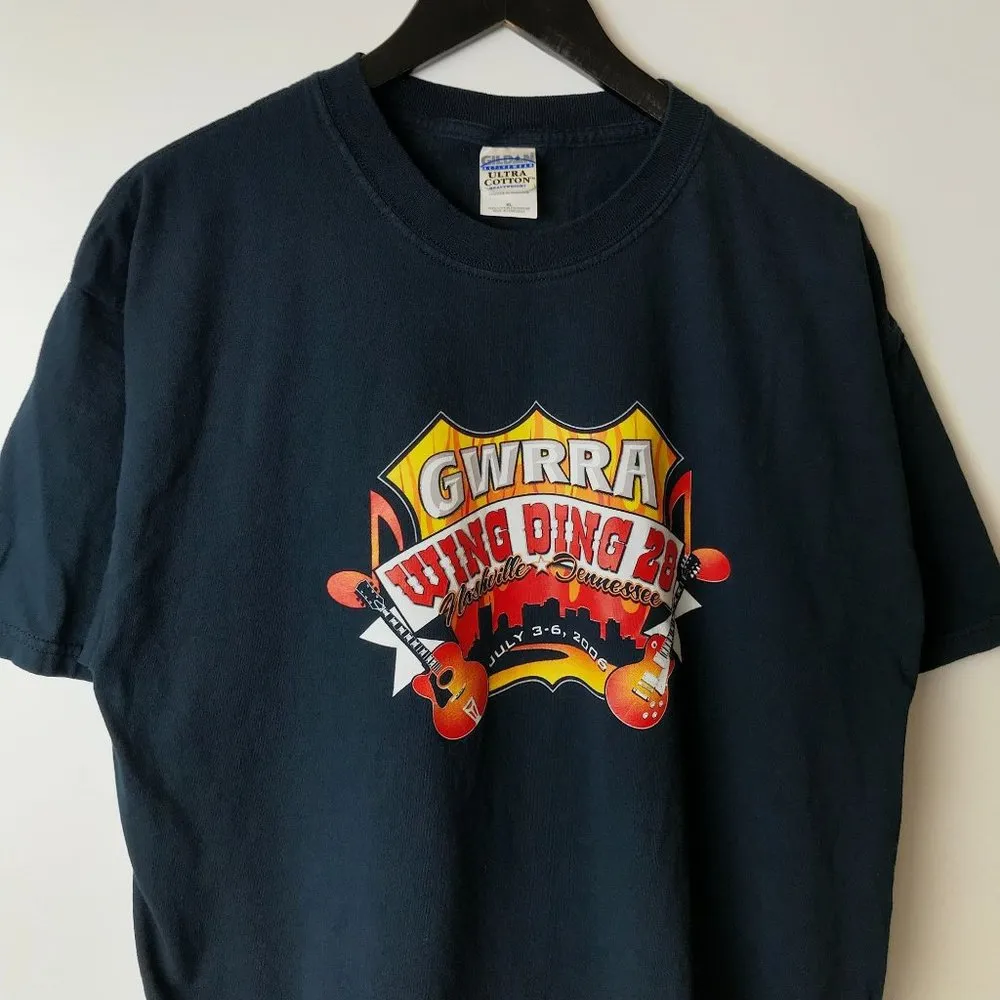 2008 Vintage Gwrra Wing Ding 28 T Shirt 00s Nashville Tennessee Event Blue XL - Image 8