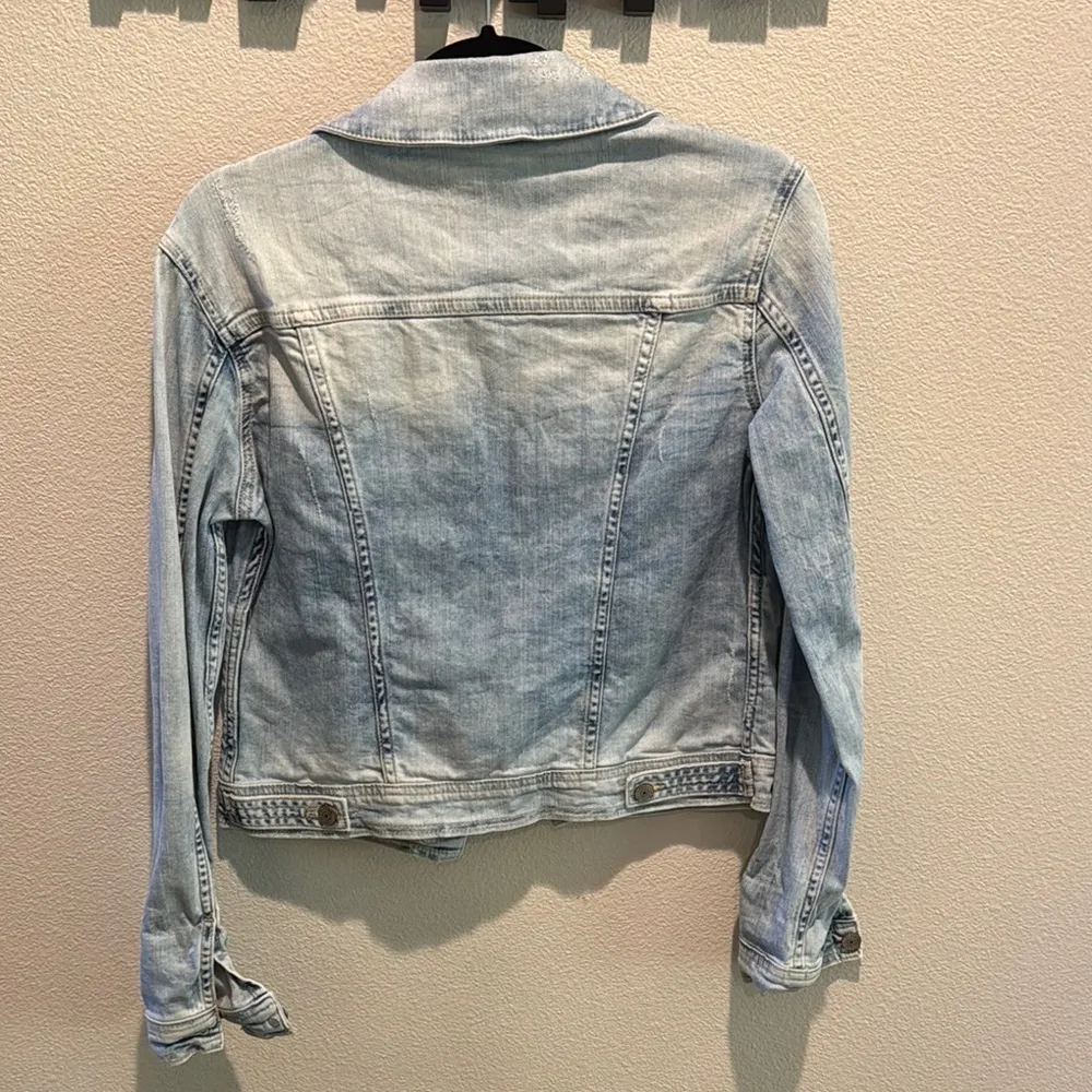Zara Blue Distressed Jean Jacket - Image 5