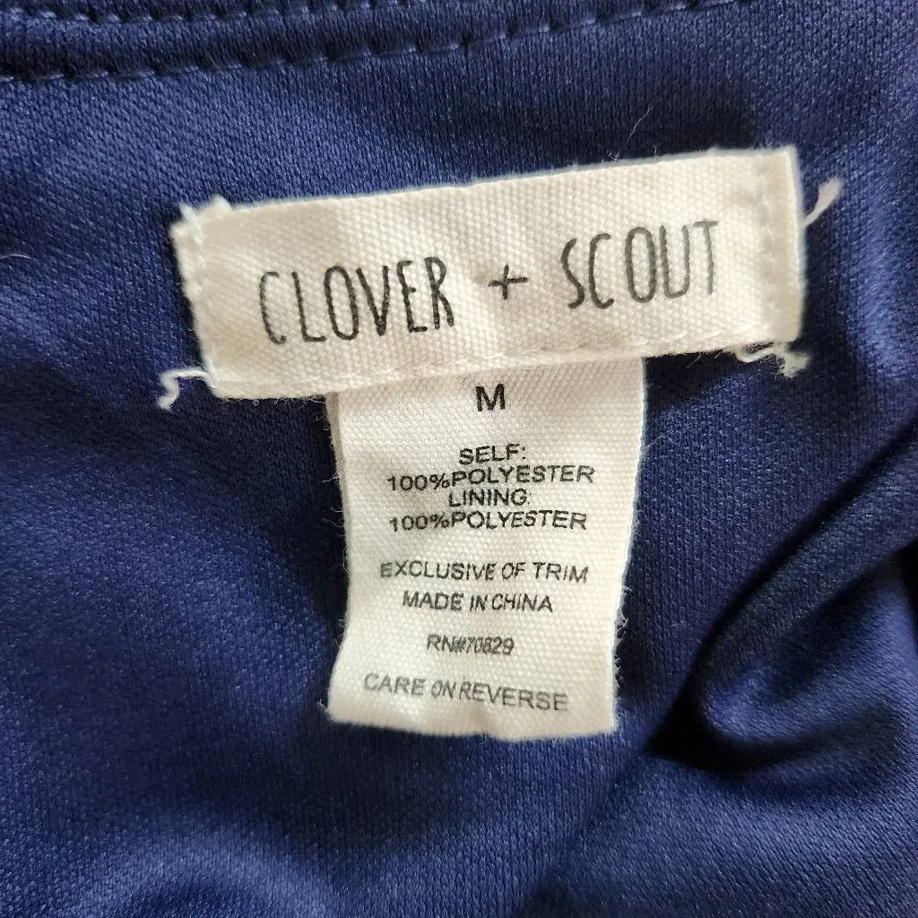 Clover + Scout Navy Print Mini Shift Dress Size Medium Wedding Guest Dress - Image 6