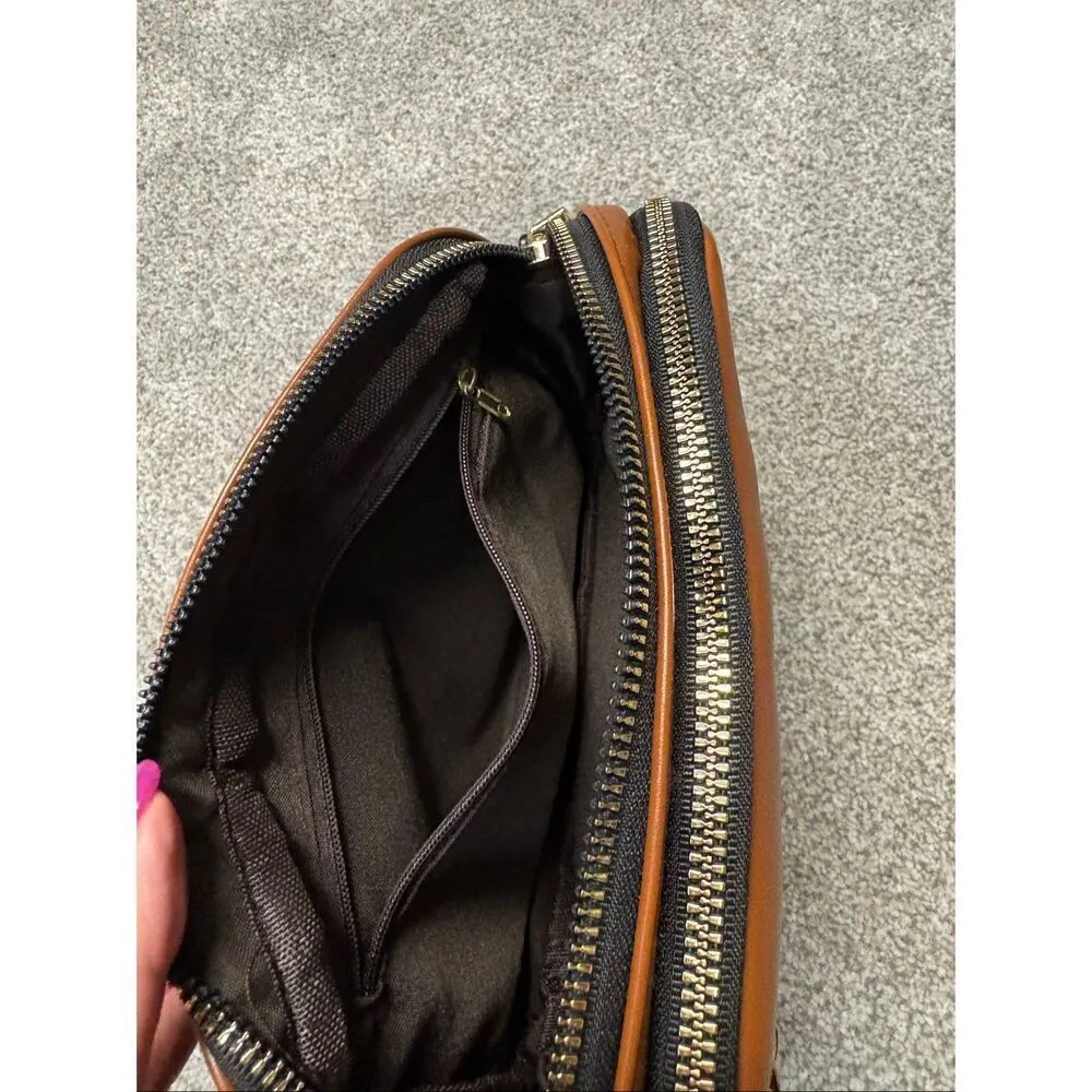 Boho Crossbody faux leather bag Brown - Image 4