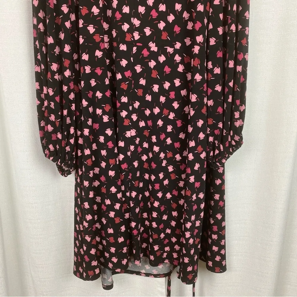 Eloquii Black&Pink Floral Parisian Petals Mini Wrap Dress Sz.22W NWT - Image 14