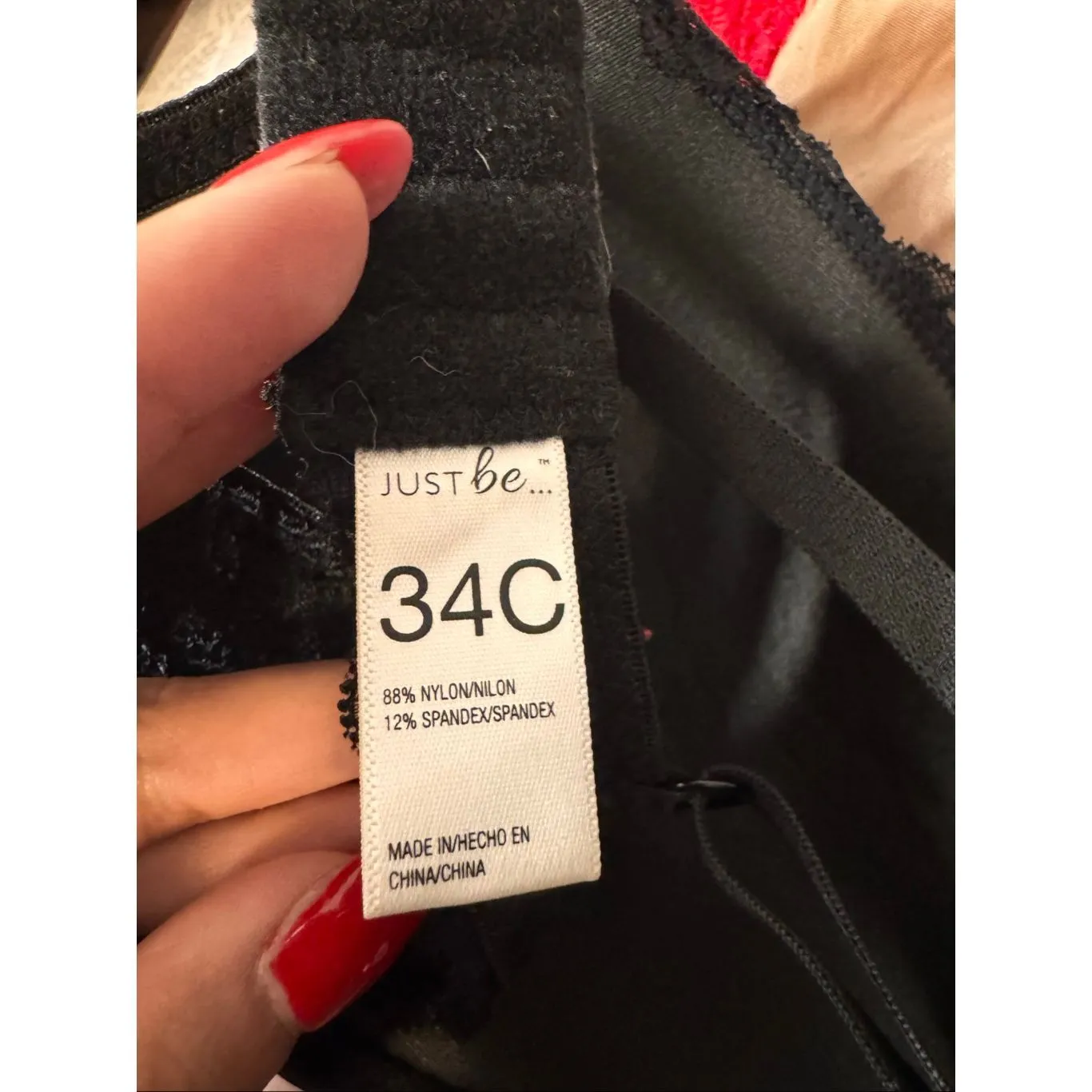 Just Be Black Lace Underwire Push-Up Bra – Size 34C - Image 3