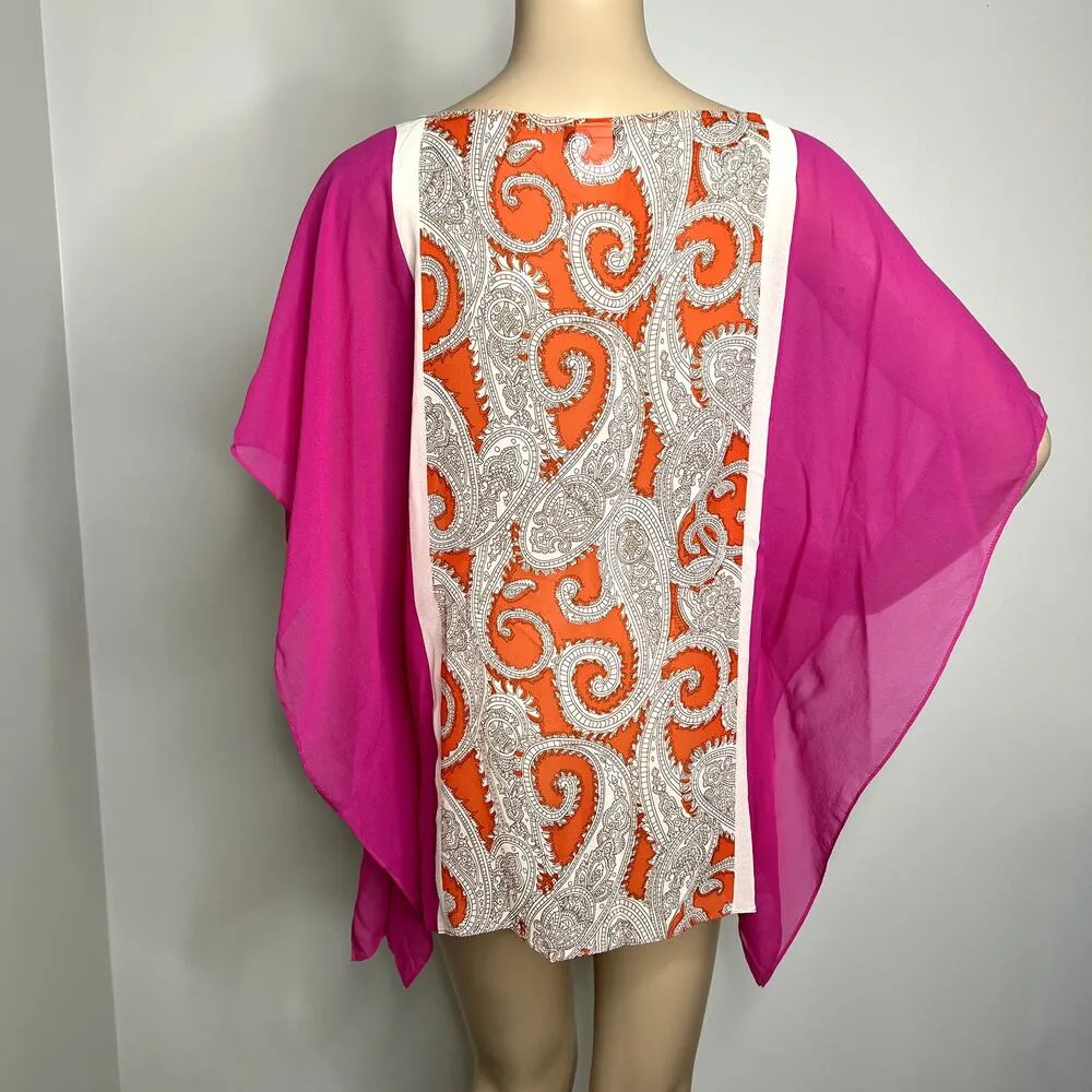 Talbots Silk Paisley Patterned Sheer Top - Image 3