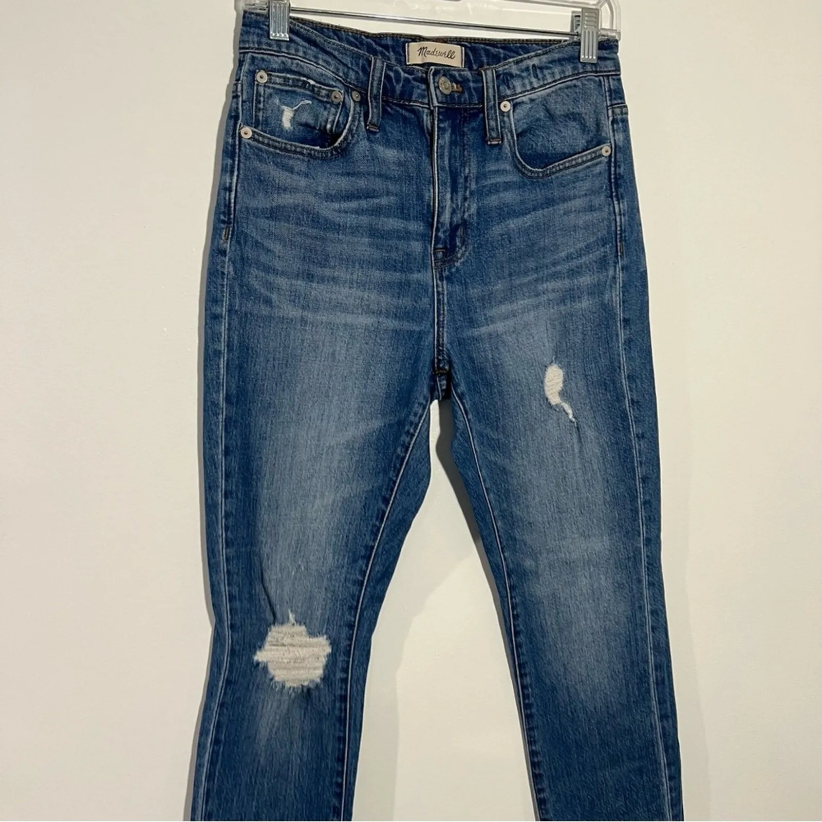 Madewell The High-Rise Slim Boyjean in Lita Wash Step-Hem Edition Size 25 - Image 4