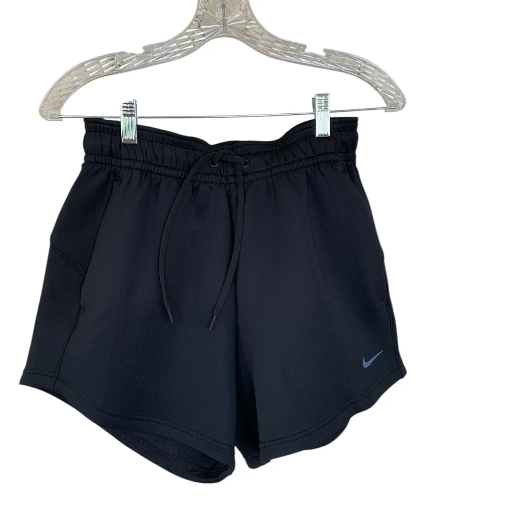 Nike women's Dri-FIT training shorts in black W/ Side zip Pockets - Image 7