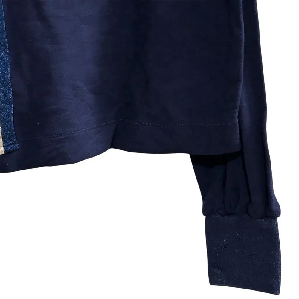 Ramy Brook Women's Navy Blue Tatum Puff Sleeve Hoodie Sweatshirt Size L - Image 8