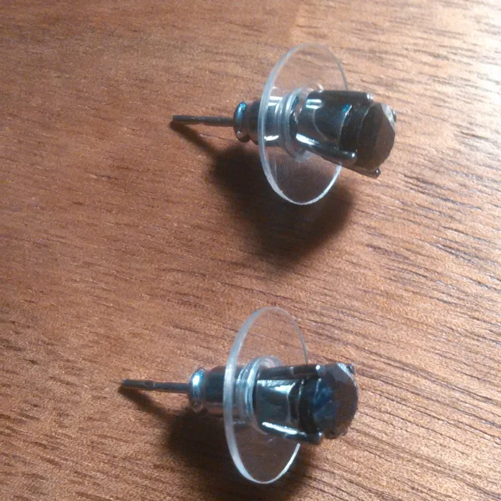 Midnight Sapphire Stainless Steel Stud Earrings - Image 6