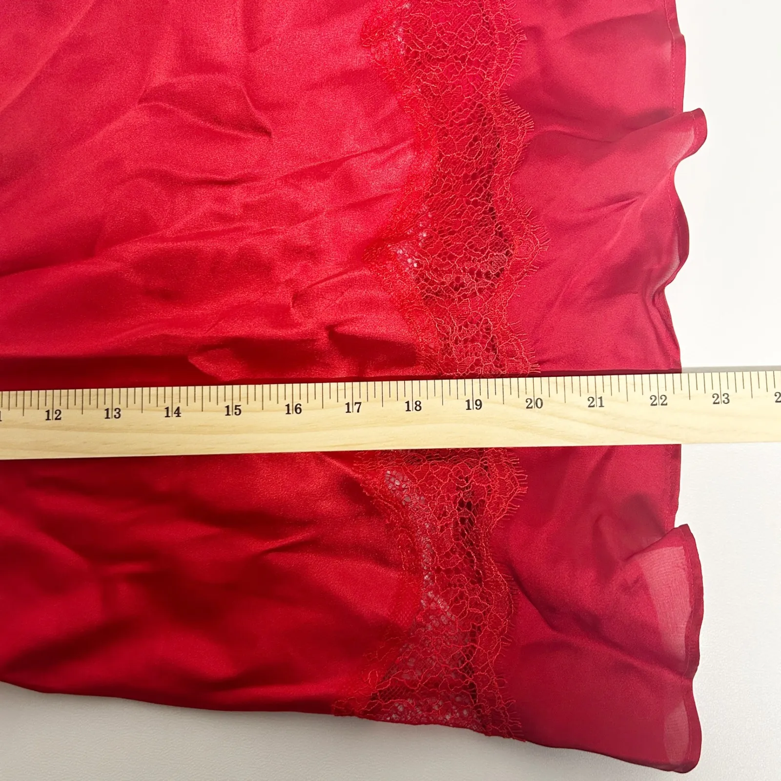 Victoria's Secret Womens Y2K Ruffle Lace Trim Lingerie Cami Top Size L Red - Image 9