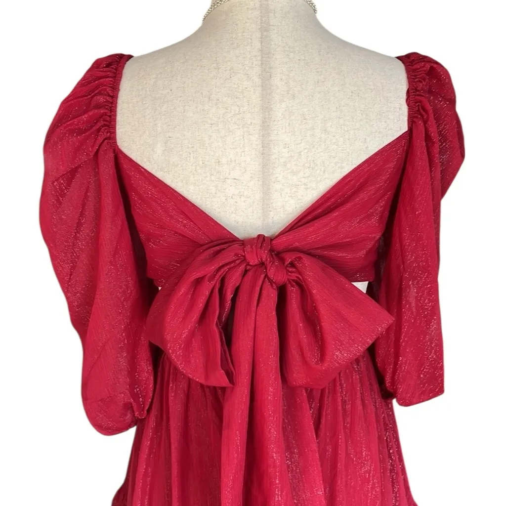 Lucy In The Sky Floral Ruffle Puff Sleeve Babydoll Dress - Image 11