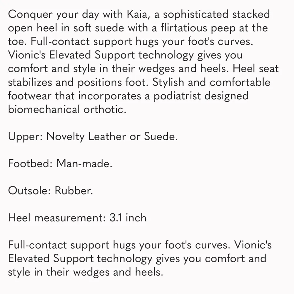 Vionic Suede Perk Kaia Heel - Ladies Peep Bootie Stacked Heels Sz 7 - Image 2