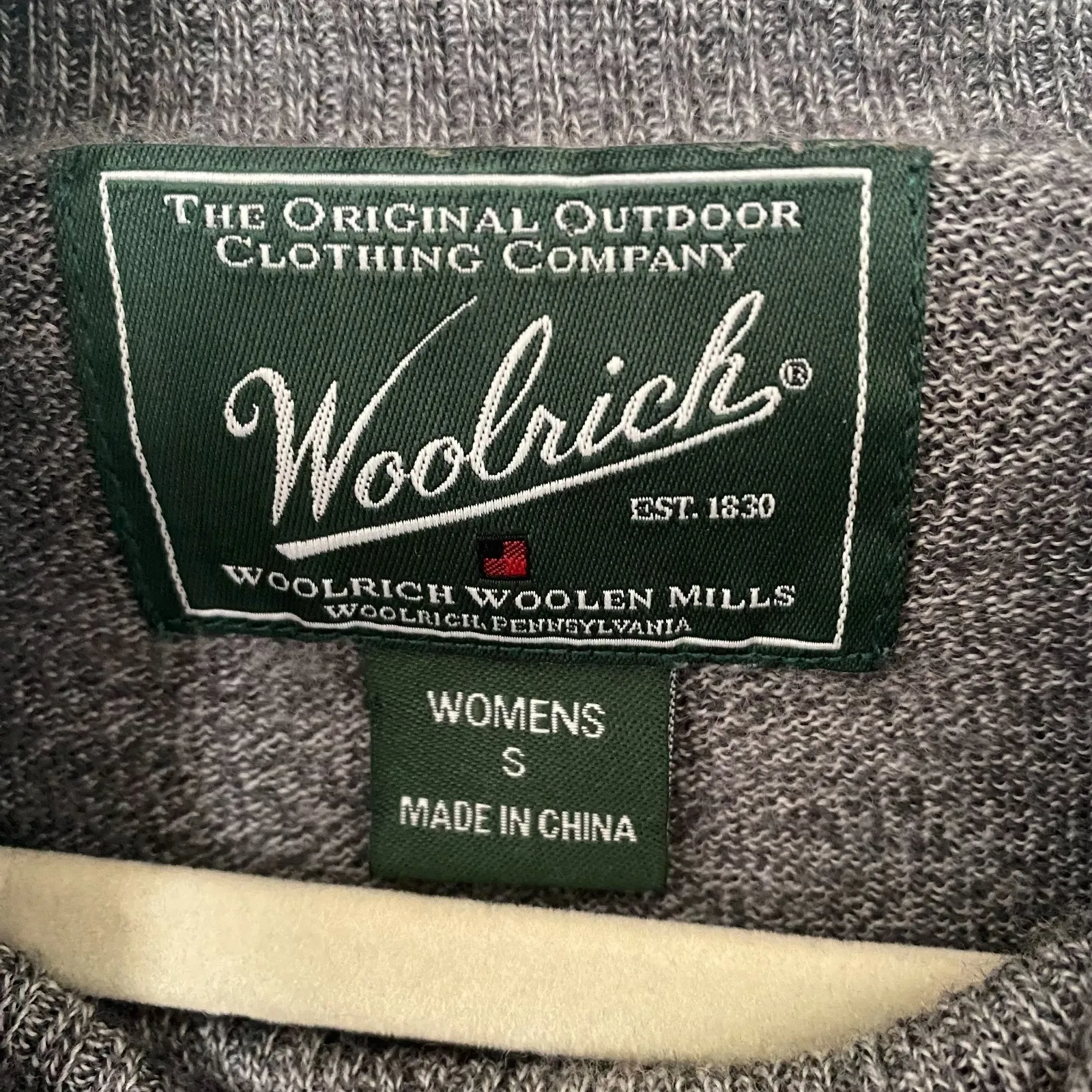 Woolrich Merino Wool Cowl Neck Grey Knit Pullover Lightweight Sweater Sz S - Image 7