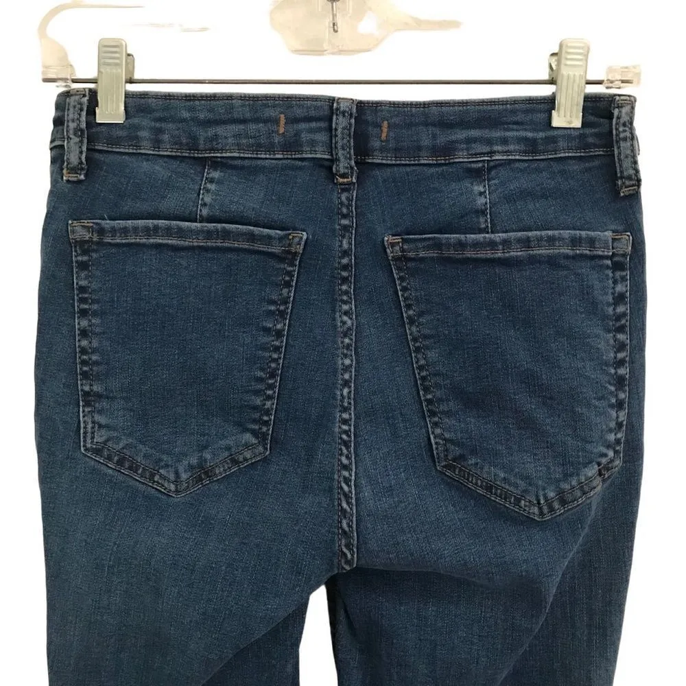 Free People One Island blue pin tuck skinny denim jeans 28* READ - Image 4