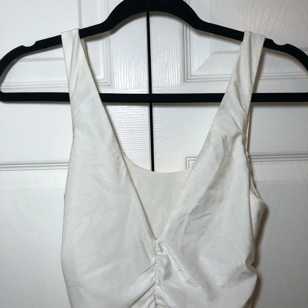 NWT Tiger Mist Santa Clara Ruched White Mini Dress Size M - Image 6