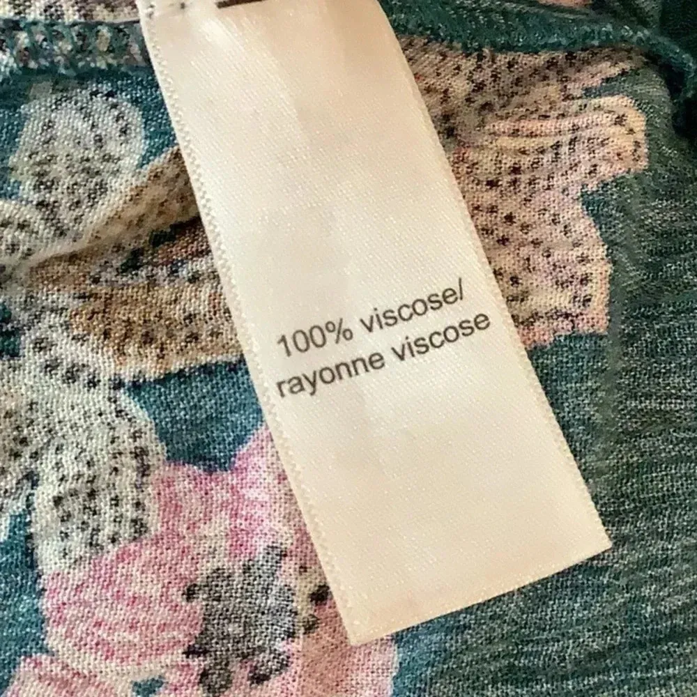 Maurices Teal Blue Floral Bell Sleeve Blouse Size Large New Without Tags - Image 7