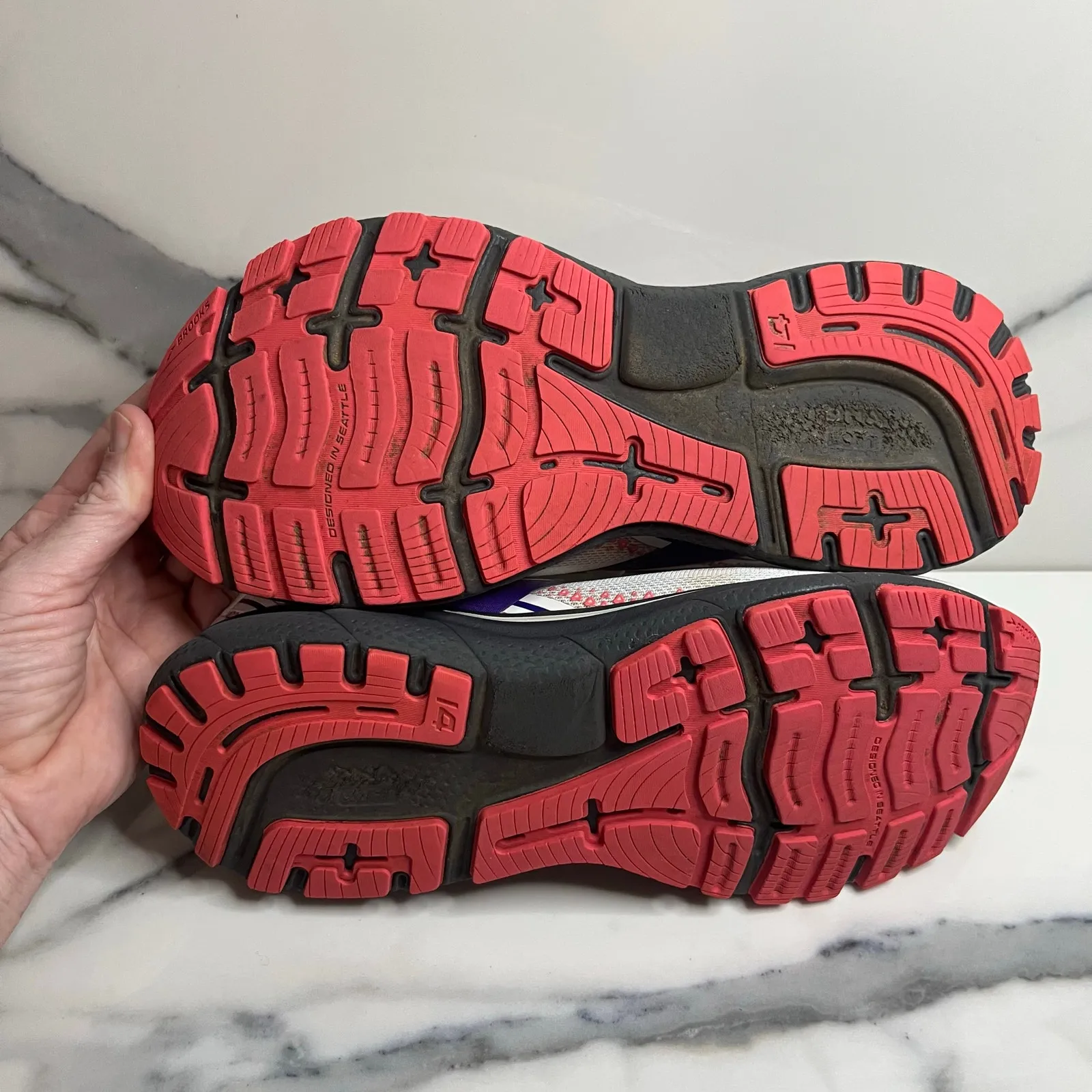 Brooks Women's White Purple Coral Ghost 14 Sneakers Running Shoes Sz 8.5 Athlete - Image 8