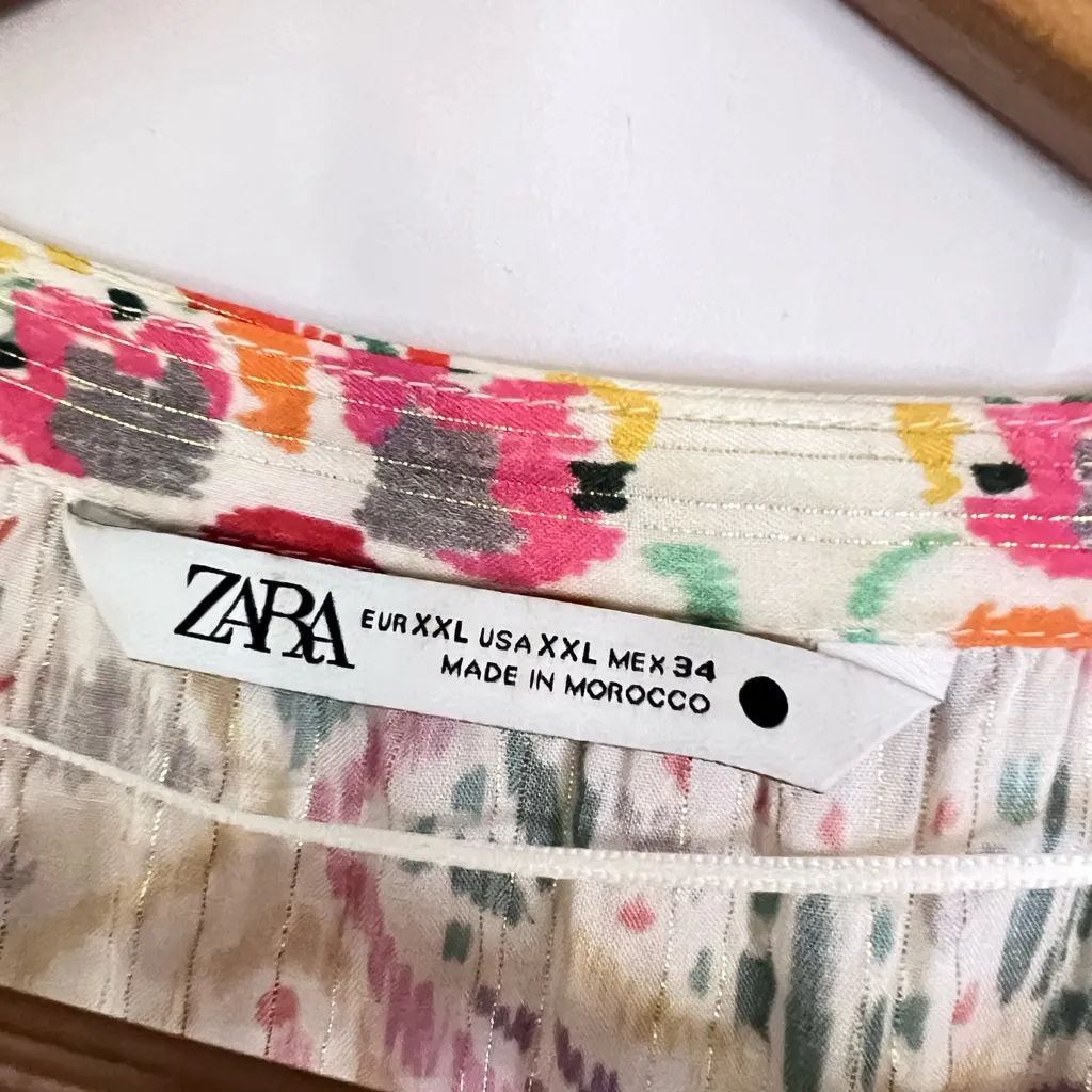 Zara Boho Festival Western Patchwork Flowy Tunic Maxi Dress XXL Whimsical Chic - Image 4