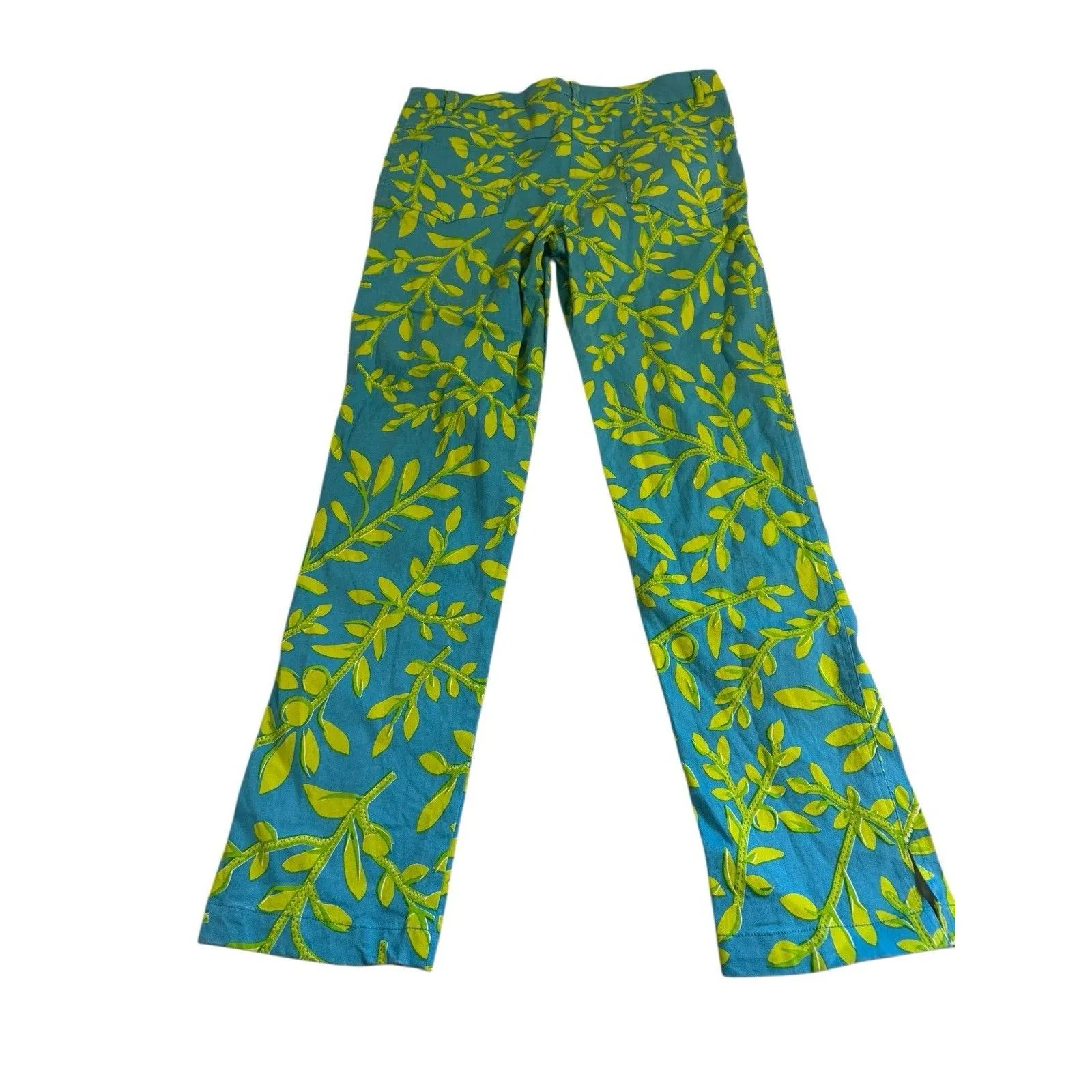 GRETCHEN SCOTT GRIPELESS STRETCH JEANS PANTS SIZE LARGE WEEDWACKER TURQUOISE - Image 2