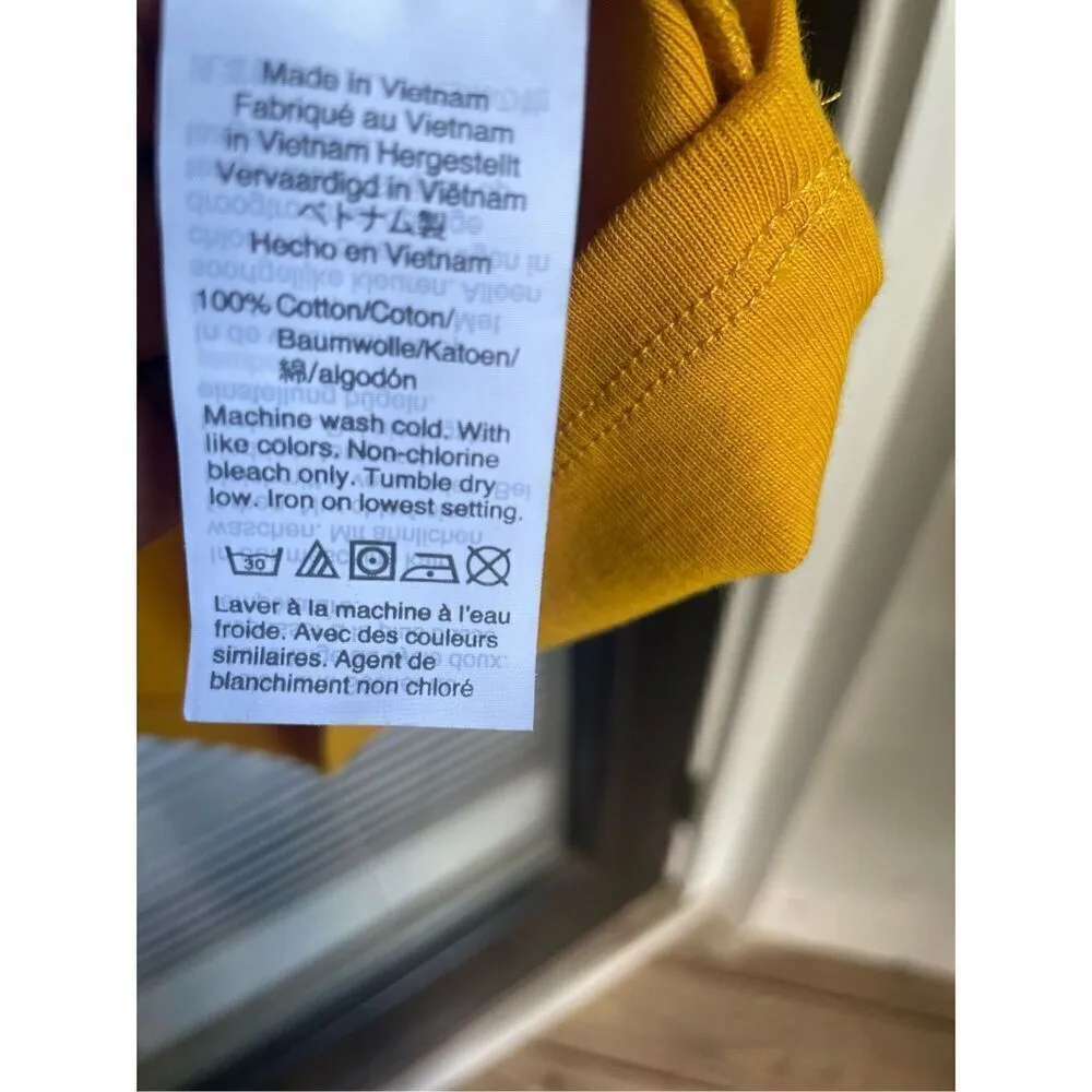 JCrew Scoop Neck Long Sleeve Blouse Cotton Mustard Yellow 2X - Image 5