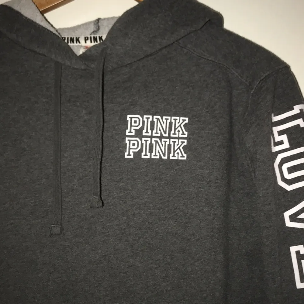 - Victoria Secret Pink Grey Logo Hoodie XS/S - Image 2